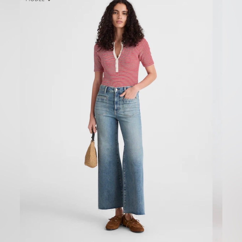 Madewell Flared Wide Leg High-Rise Blue Jeans - Size 26 NWOT